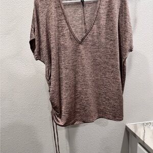 Express Deep V-Neck London Ruched Tee